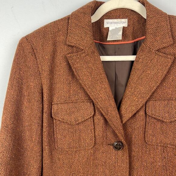 Vintage Worthington wool blend short waisted jacket size 14 - Picture 2 of 8